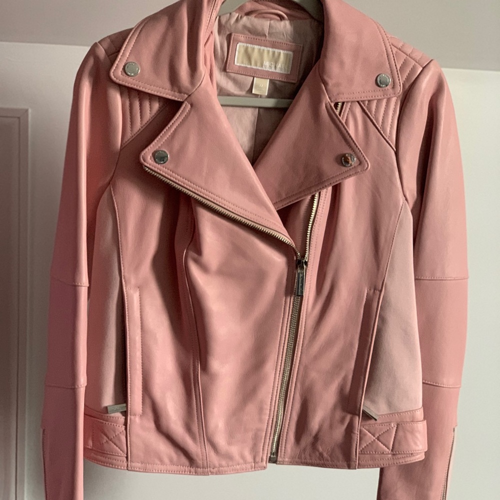 NWOT pink Leather Michael Kors jacket